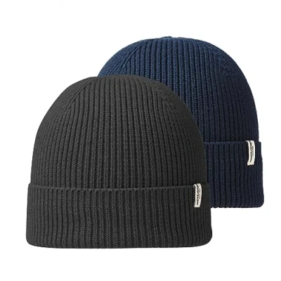 Bild av JACK &amp; JONES JACBRINK mössa för män, 2 pack (1 x marinblå blazer/1 mörkgrå melange), one size
