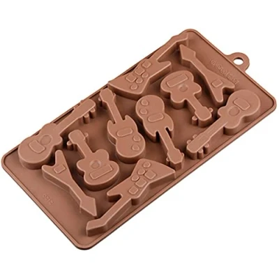 Bild av Selecto Bake Silikon Choklad Gitarr Formad Bakform Set 3D Form DIY Bakformar Candy Jelly Ice Cube och Mini Tvål Tårta Dekorera