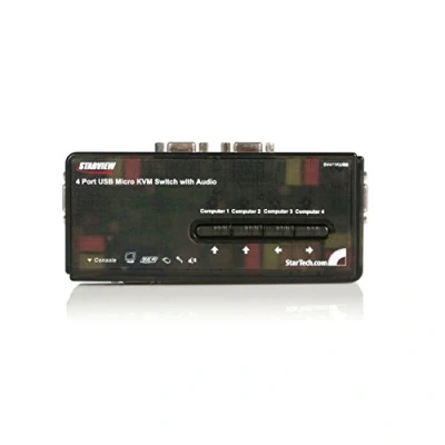 Bild av StarTech.com Svart 4 Port USB KVM Switch Kit med kablar och ljud / portar