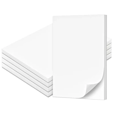 Bild av Anteckningsblock A5 Olinjerat 5 Pack, 250 Blad (50 per Block), 90 g/m² Premiumpapper. Små Block olinjerat, Rivbar Skrivblock för Kontor, Hem, Skola och Universitet