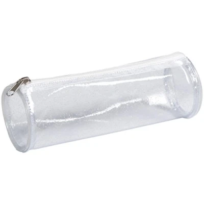 Bild av Clairefontaine Ref 8486C Runt pennfodral 22 x 7 cm i storlek lämpligt för förvaring och transport av pennor, pennor tillbehör transparent med glitter