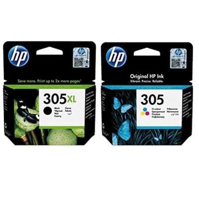 Bild av Original HP 305XL svart med hög kapacitet (3YM62AE) och 305 standardkapacitet färg (3YM60AE) bläckpatron multipack