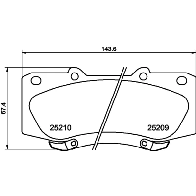 Bild av HELLA 8DB 355 015 821 Jeu de plaquettes frein avec indicateur d&#039;usure TOYOTA: Hilux 3 Pick up, VIII up