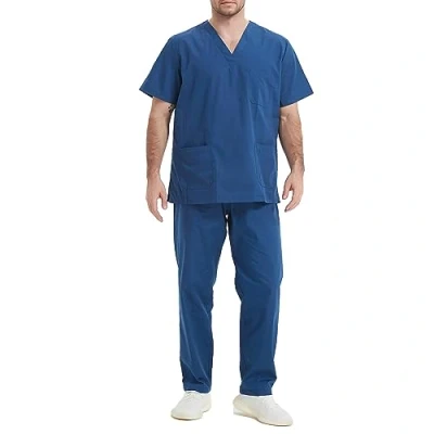 Bild av Misemiya Unisex blus uniformsset medicinsk uniform med topp och byxor Ref.6801 6802, Marinblå, XXL