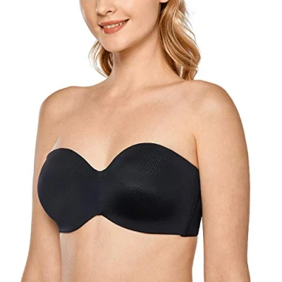 Bild av DELIMIRA Dam bh bandlös Utan Bygelminimering Plus Size Support Svart 70E