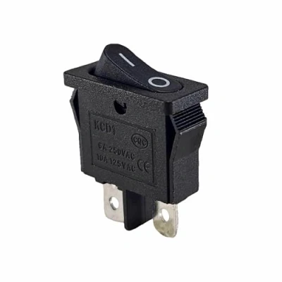 Bild av Mini vippströmbrytare 7 x 19 mm, enhetsomkopplare 2 stift 250 VAC 6A, 12 V 20 A DC (6 9 AC/DC) ON OFF svart, för bord, utan belysning