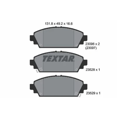 Bild av TEXTAR 2309601 Jeu de plaquettes frein avec indicateur d&#039;usure HONDA: CIVIC 7 Hatchback, Accord 6 Limousine