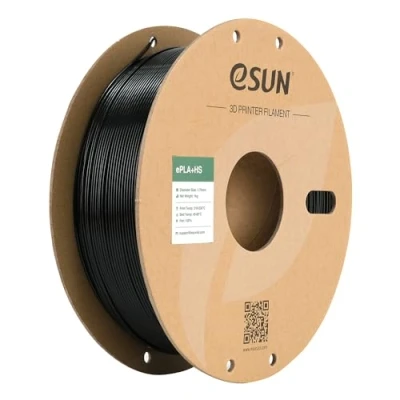 Bild av eSUN PLA+ filament 1,75 mm, ePLA+HS Höghastighets 3D Skrivarfilament Dimensionell Noggrannhet +/ 0,03 1 kg Spole (2,2 LBS) Snabbt PLA Plus för Höghastighetsskrivare,Svart