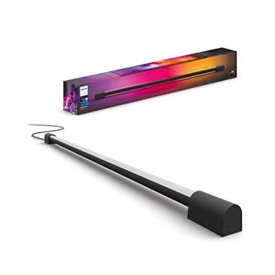 Bild av Philips Hue Play Gradient Light Tube svart 75 cm: TV belysning, passar apparater 40&quot; 55&quot;, White and Color Ambiance, flerfärgsfunktion, röststyrning via Amazon Alexa, Google Assistant och Siri