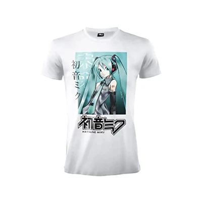 Bild av Difuzed Hatsune Miku T shirt. Officiell Anime Waifu tröja, vit Unisex. Vuxen Pojke., Vit, M