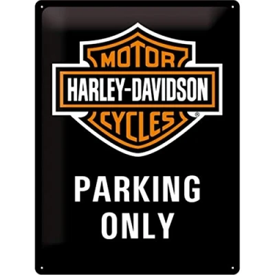Bild av Nostalgic Art Plåtskylt i retrostil, Harley Davidson Parking Only Presentidé för motorcykelälskare, av metall, Deko vintagedesign, 30 x 40 cm