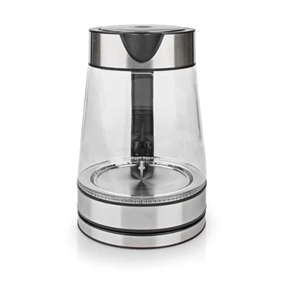 Bild av NEDIS SmartLife vattenkokare, Wi Fi 1,7 l glas, 60,70,80,90, 100 C, temperaturdisplay roterbar 360 grader, dolt värmeelement, Strix Controller Boil torrskydd, Android IOS, WIFIWK10CGS, transparent