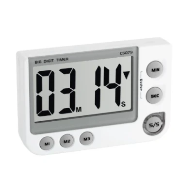 Bild av TFA Dostmann digital timer och stoppur, tidtagarur, 38.2024, vit, med memoryfunktion, stor display, äggklocka korttidsmätare