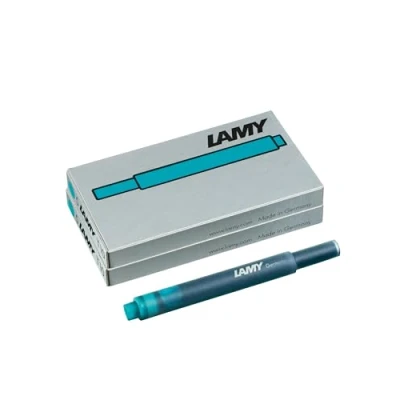 Bild av Lamy T10 Set med 2 bläckpatroner stort bläcklager lämplig för alla patronmodeller innehåll 1,25 ml per patron 5 stycken förpackning bläckfärg turkos