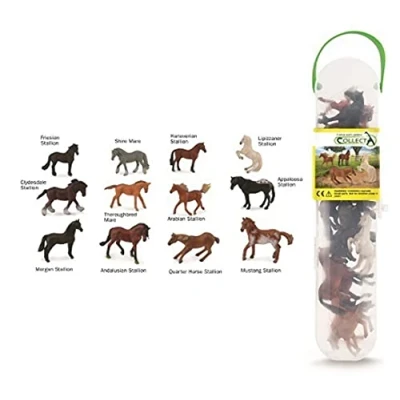 Bild av CollectA Figurines de chevaux dans un coffret cadeau en tube (Paquet 12)