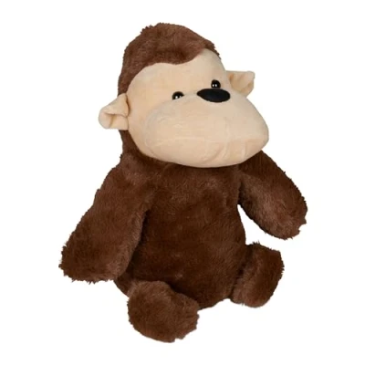 Bild av Relaxdays Dörrstopper apa, tyg med sandfyllning, dörrbuffertgolv, dekorativ dörrpåse barn, H x B D: 26 18 cm, brun