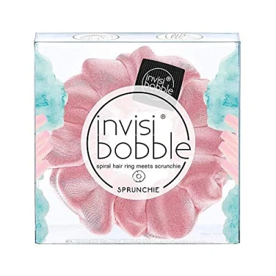 Bild av invisibobble Sprunchie Prima Ballerina i tyg rosa hårgummi för flickor och kvinnor inga knutar, starkt grepp skonsamt mot hår Scrunchie hårsnodd designad hjärtat av München