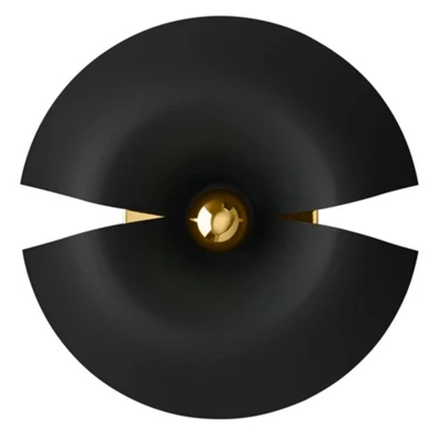 Bild av AYTM Cycnus vägglampa, svart, Ø 45 cm, stickpropp, aluminium, E27