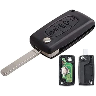 Bild av Komplett nyckel med elektronisk programmerare, Citroen C1, C2, C3, C4, C5, C6, C8 Xsara Picasso Peugeot 207, 208, 307, 308, 407, 807, 3008, 5008, 3 knappar, bagageutrymme CE0523 fjärrkontroll utan