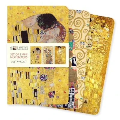 Bild av Gustav Klimt Mini Notebook Collection: Unser beliebten Notizbücher im 3er Pack mit flexiblen, künstlerisch gestalteten Einbänden jeweils unterschiedlichen Motiven des Künstlers