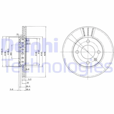 Bild av Bromsskiva DELPHI BG2982