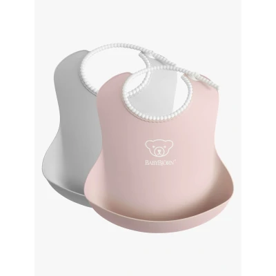 Bild av BabyBjörn Haklapp 2 pack, Grå/Blekrosa