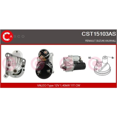 Bild av CASCO CST15103AS Startmotor 12V 1,40kW 11 CPS0078 M8 65mm RENAULT: CLIO 2, Kangoo I Express,
