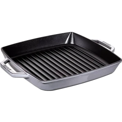 Bild av Staub 40511 684 0 Grillpfanne mit zwei Griffen, quadratisch, 28 cm, Gusseisen, graphitgrau, 39 x 32,5 5,0 cm