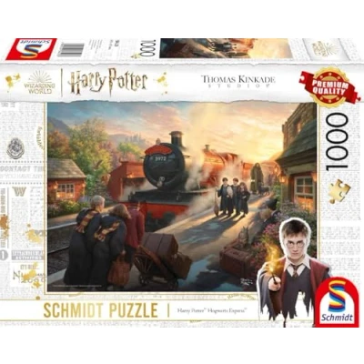 Bild av Schmidt Spiele 58428 Thomas Kinkade, Wizarding World, Harry Potter, Hogwarts Express, 1000 bitar pussel, färgglada