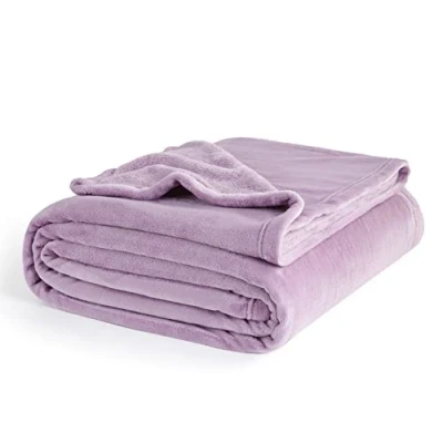 Bild av Bedsure Flanell sofffilt 220x240cm Extra mjuk 100% mikrofiber Vändbar 135/150 Sängfilt Andningsbar lila filt