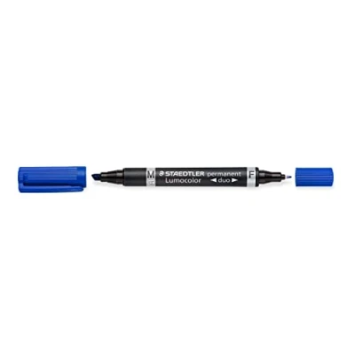 Bild av Staedtler 348 3 Lumocolor Zweispitzmarker permanent, 10 Stück, blau