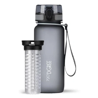 Bild av 720DGREE Vattenflaska &quot;uberBottle&quot; + fruktinfusion 350 ml, 500 650 1 l, 1,5 l BPA fri Tritan, läckagesäker, återanvändbar sport dricksflaska för barn, gym, fitness, utomhus, cykling, skola 03 Snövit Softtouch 650ml