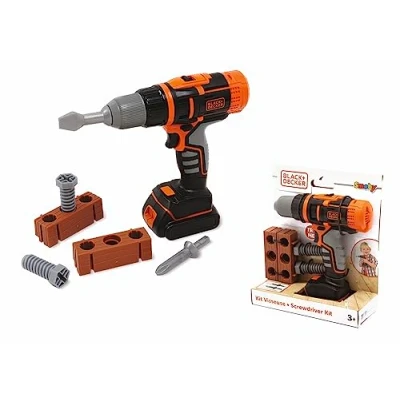 Bild av Smoby 7600360918 Black+Decker Mekanisk Skruvdragare med Tillbehör Från Olika Bits och Tillbehör, 17x5x22 cm, 3 år