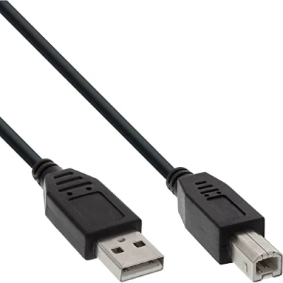 Bild av InLine 34511X USB 2.0 kabel, A till B, svart, 1 m
