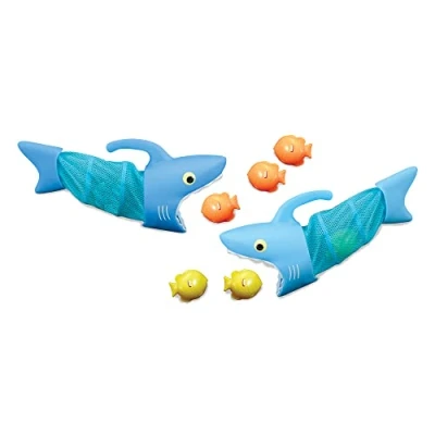 Bild av Melissa &amp; Doug Sunny Patch poolleksak, fiskjakt med hajen (poolleksaker, 2 nät, 6 fiskblyvikter att fånga)