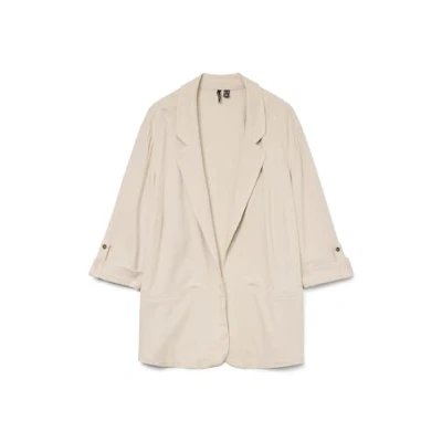 Bild av Vero Moda Curve Vmcjesmilo 3/4 Blazer, Storlek: 48, Silver lining