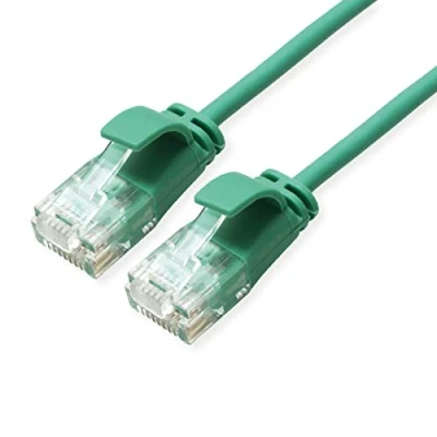 Bild av ROLINE UTP DataCenter Patchkabel Kat.6A (klass EA), LSOH, smal, grön, 0,15 m