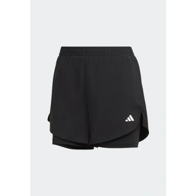 Bild av adidas Kvinnor AEROREADY Made for Training Minimal Two in One Shorts, Black/White, XXS