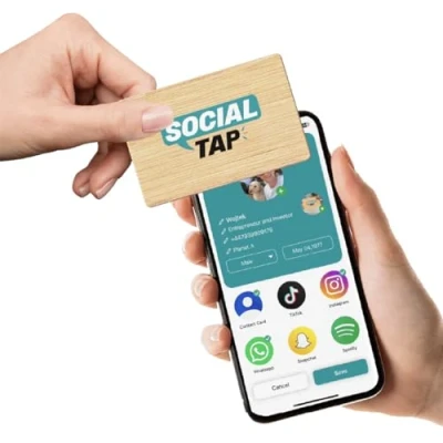 Bild av Bamboo Virtual NFC visitkort och QR Trävisitkort Inga månadsavgifter