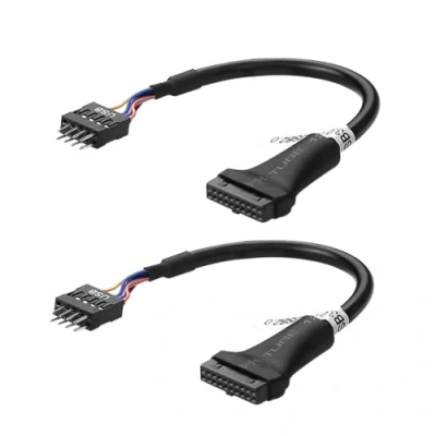 Bild av SIENOC 2 x USB 3.0 20 stifts uttag till 2.0 moderkort 9 kontakt kabel adapter