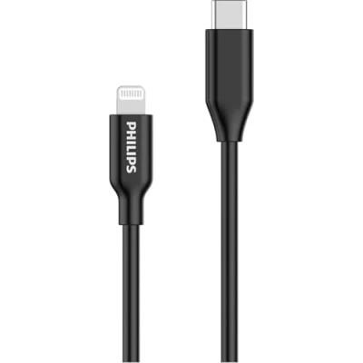Bild av Philips DLC3106L/03 Laddningskabel USB C till Lightning kabel Apple iPhone iPad 2 meter svart