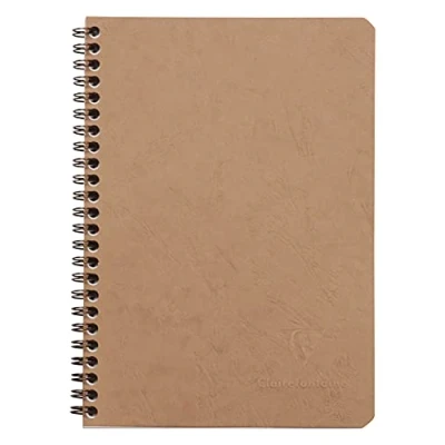 Bild av Clairefontaine 78532C spiralanteckningsbok/anteckningsbok med dubbel spiral Age Bag DIN A5 14,8 x 21 cm 50 ark rutig, 90 g, tobaksbrun läderutseende 1 styck