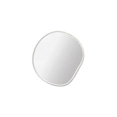 Bild av ferm LIVING väggspegel Pond S, mässing, Ø 50 cm, glas, trä