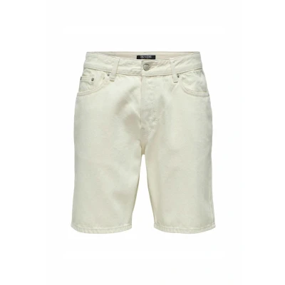 Bild av Only &amp; Sons Onsedge Mittlere Taille Geschnitten Jeansshorts, Storlek: Large, Ecru