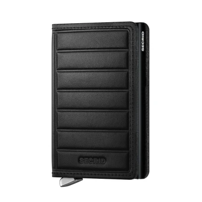 Bild av Secrid Slimwallet Emboss Lines Black Gratis gravyr
