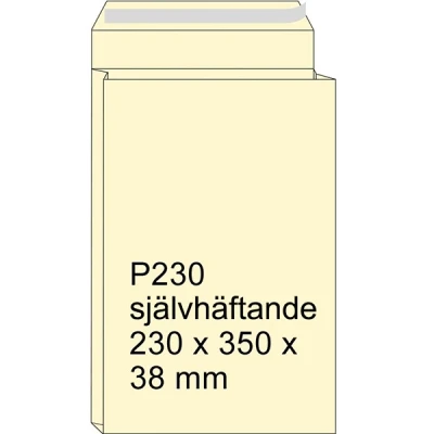Bild av Brevpåse 230 x 350 38mm P230 Monsterzak självhäftande remsa 125st