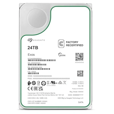 Bild av Seagate Exos X24 24TB interna servrar hårddiskar ST24000NM000C 3,5&quot; HDD SATA3 512MB 7200RPM (Refurbished)