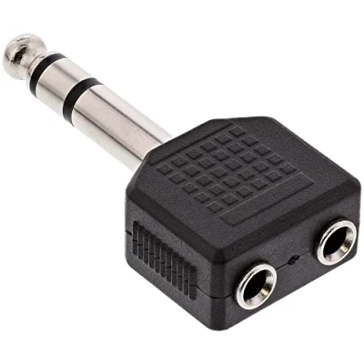 Bild av InLine 99304 ljudadapter, 6,3 mm kontakt stereo till 2 x 3,5 uttag