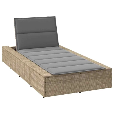Bild av Solsäng med flytande dyna beige konstrotting