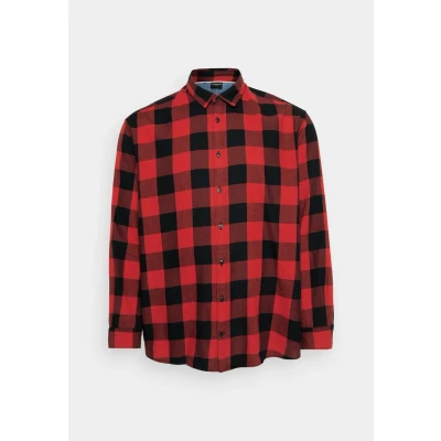 Bild av JACK &amp; JONES rutig skjorta för män, smal passform, skjorta, Tegel röd, 4XL plus size